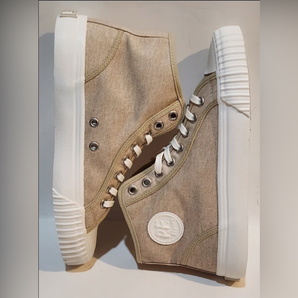 P.F. FLYERS High-Top Canvas Sneakers M 5.5/W 7 Safari EUC